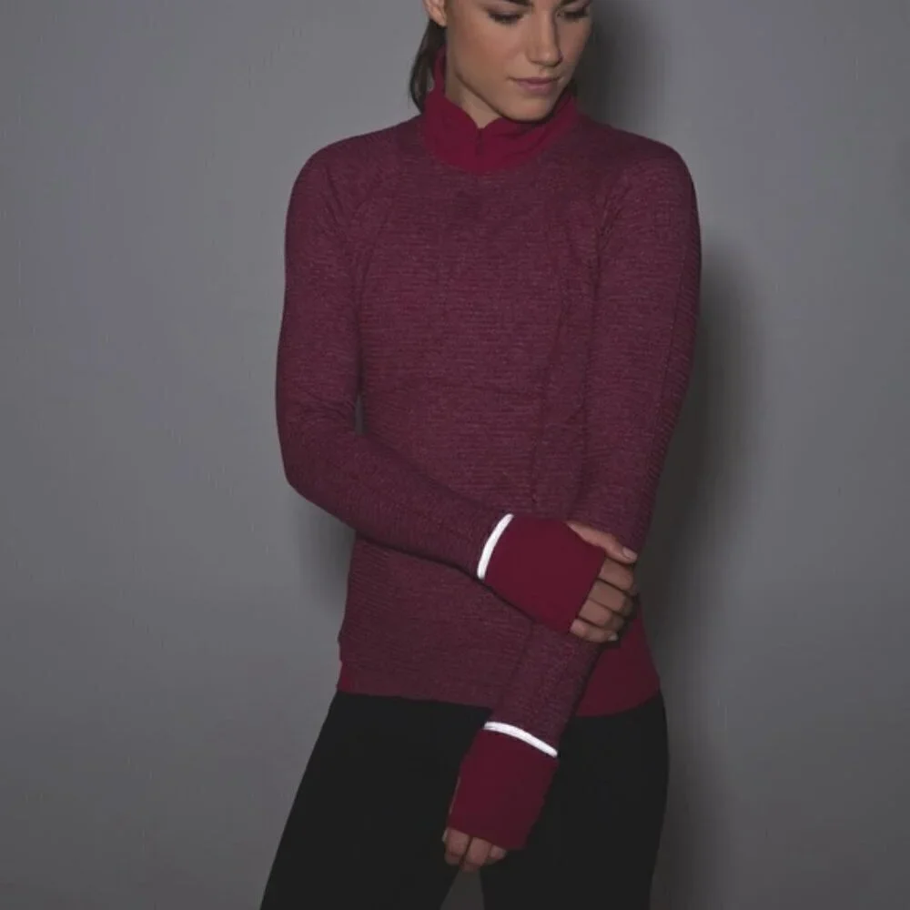 Lululemon Runderful 1/2 Zip Pullover size 6 Berry Rumble